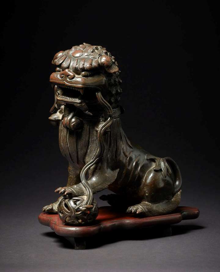 A Bronze Incense Burner in the Form of a Guardian Lion, Qing Dynasty